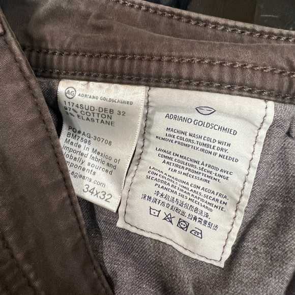 AG The Graduate Tailored Leg Pants Brown 34x32 - Picture 6 of 6